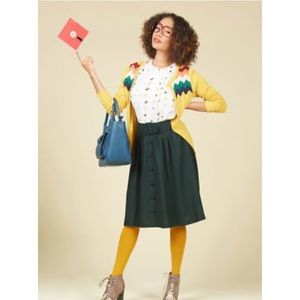 ModCloth Forrest Green Wool Skirt NWOT